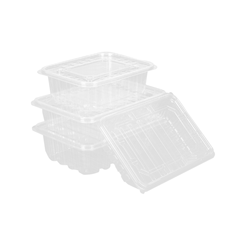 Bosca pacáistithe torthaí indiúscartha go hiomlán trédhearcach