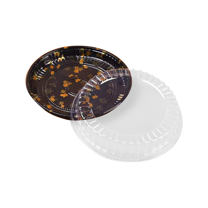 Tráidire sushi beir leat indiúscartha le clúdach trédhearcach