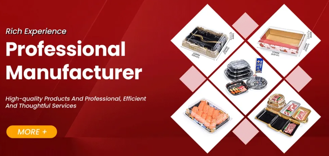 Bosca tráidire bia sushi plaisteach indiúscartha 